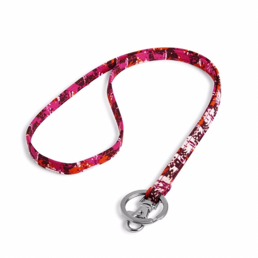 Vera Bradley Lanyard in Houndstooth Tweed BNWT Pink Orange for ID Badge
